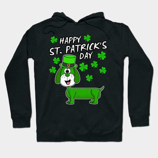 Happy St. Patrick's Day 2022 Dachshund Dog Lover Hoodie by doodlerob